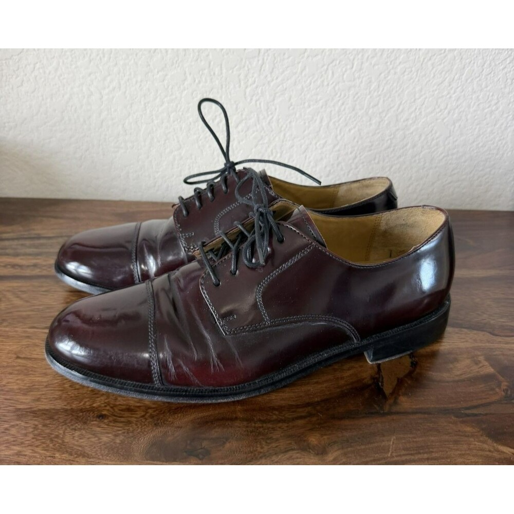 Cole Haan Brown Leather Cap Toe Oxfords 9.5 Lace Up Shoes Style Number C08331